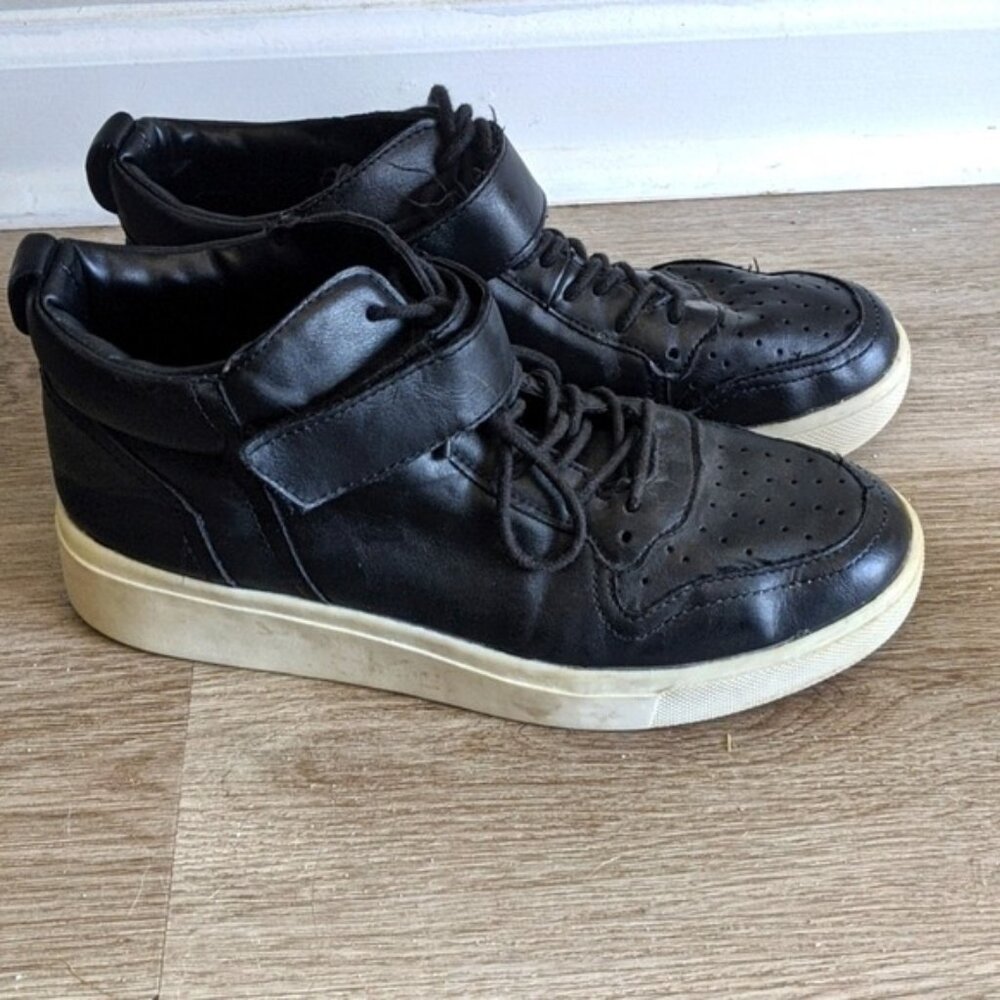 ZARA black leather high tops shoes size 39 US 8